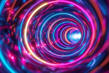 A mesmerizing swirling vortex of colored neon lights 8K , high-resolution, ultra HD,up32K HD