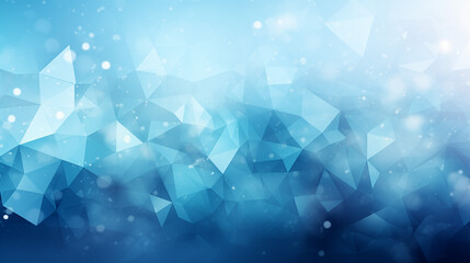 Abstract Crystal Shapes in Blue with Soft Glow