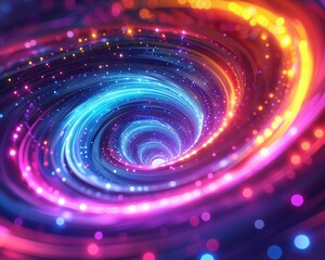 Colorful neon lights swirling together to form a dazzling vortex 8K , high-resolution, ultra HD,up32K HD