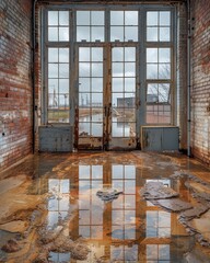 Abandoned Factory with Flooded Floors