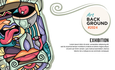 Abstract vector art background banner with ethnic design concept