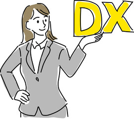 DX推進イメージの女性会社員