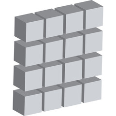 Obraz premium 3 D Cubes Icon in Flat Style