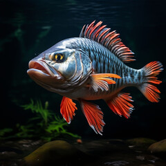 Fototapeta premium fish on blue