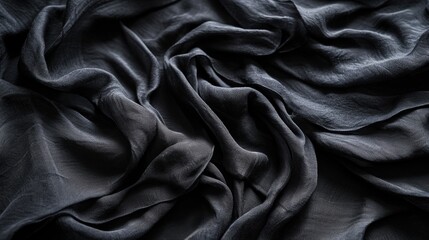 crumpled fabric texture on low light background