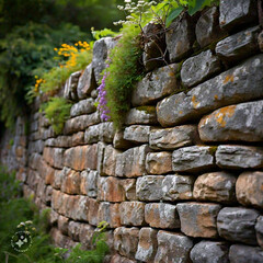 An old vintage stone's wall