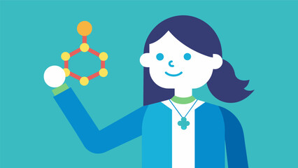 Obraz premium A person proudly displaying a bracelet or piece of jewelry with a ketamine molecule charm symbolizing their commitment to and empowerment through the.
