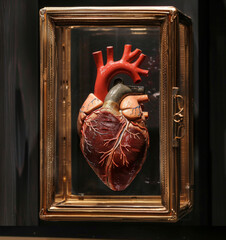 an animated heart Holden in a hand  - obrazy, fototapety, plakaty