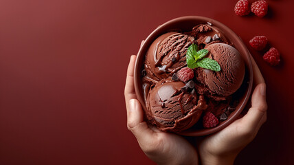 a bowl of ice cream with a strawberry ice cream in it generativa IA