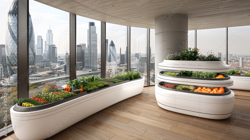 Poster abundant vegetables in large window