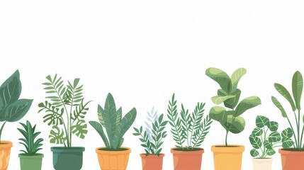 Potted Plants with Ample Space for Text