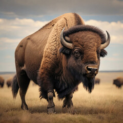 american buffalo in the field