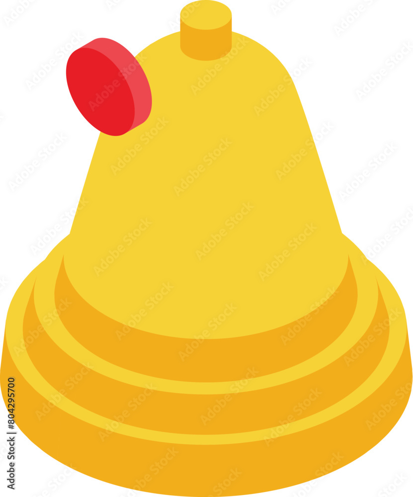 Poster warning access bell icon isometric vector. wrong account password. authentication error problem