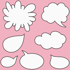 Text clouds for comics. Vector illustration