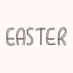 Lettering EASTER. Illustration of Spring or Easter. Perfect for banner, postcard, poster, party and other decorations.
