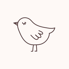 Cute cartoon Bird vector illustration. Illustration is perfect for spring, Easter crafts, invitations and other graphics.