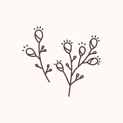 Goat-willow twigs vector illustration. Perfect for Easter banner, postcard, poster, party and other decorations.