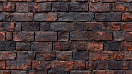 Obraz premium Old brick wall of red color, damaged masonry as abstract background composition. textured surface pattern of stucco texture with holes and scuffs