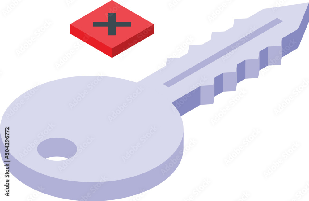 Poster invalid access key icon isometric vector. authentication failure. blocked data entry