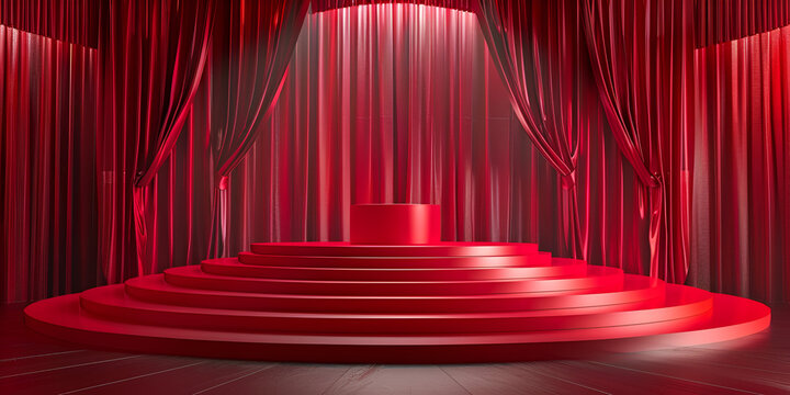 red curtain with spotlight Stage Drama Vector Images with background