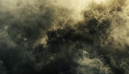 Fototapeta premium A mysterious and dense black smoke background, creating a dramatic and spooky atmosphere suitable for horror or fantasy-themed projects