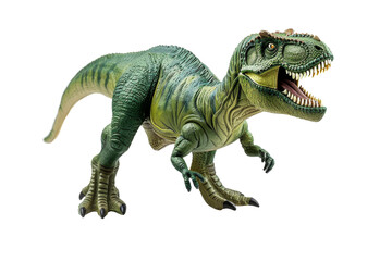 Roaring dinosaur toy in clear background