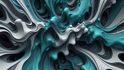 Obraz premium Whispers of the Turquoise Tempest Background: A Melody in Shades of Grey and Turquoise