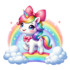 Cute Rainbow Unicorn Sublimation Clipart