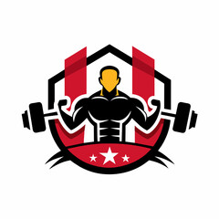 Logo for a Gym Center, simple clean logo, Creative Logo Icon,  2d style,  