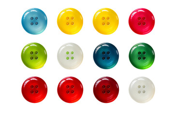 Fototapeta premium Rainbow Symphony: A Melody of Colorful Buttons. On a White or Clear Surface PNG Transparent Background.
