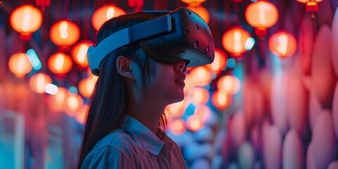 Virtual Reality Gaming and Pottery at Immersive Leisure Activities Exhibit with Interactive Experiences and Futuristic Atmosphere