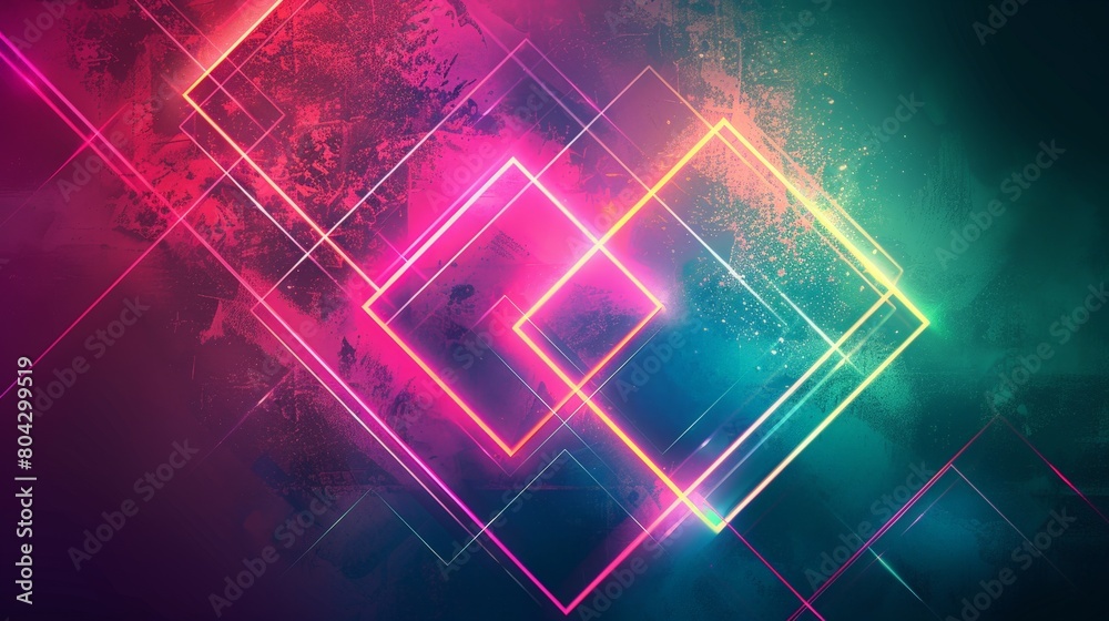 Poster Colorful Abstract Background With Squares and Lines