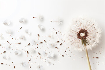 Dandelion isolated on a white background, 3d, illustration 
