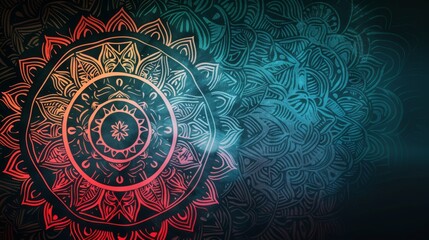 Detailed and stunning abstract mandala background design that symbolizes spirituality in vibrant colors.