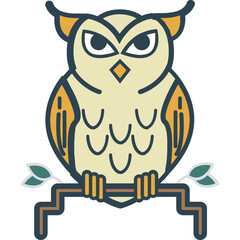 Owl vector icon in flat style 