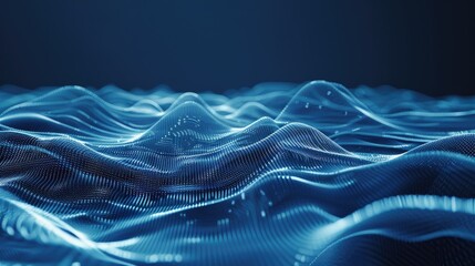 Abstract wireframe sound waves, with futuristic technology backgrounds
