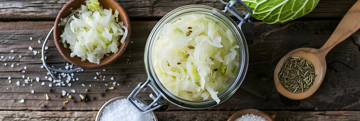 Homemade Sauerkraut Preparation: Traditional Fermentation Techniques Displayed - Powered by Adobe