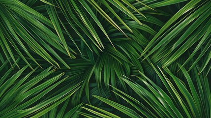 closeup nature view of green leaf and palms background. Flat lay, dark nature concept, tropical leaf