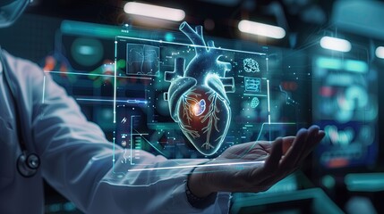 medical technology and treatment Diagnosis of heart disease and diseases of the cardiovascular system on the virtual interface