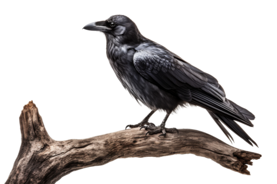 Midnight Hunter: A Ravens Watch. On a White or Clear Surface PNG Transparent Background.