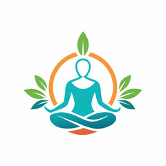 Logo for a Yoga Center, simple clean logo, Creative Logo Icon,  2d style,  