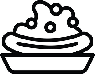 Banana split creamy topping icon outline vector. Dairy fruity dessert. Delicious ice cream