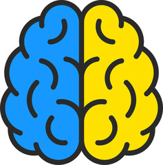 vector illustration of right brain and left brain