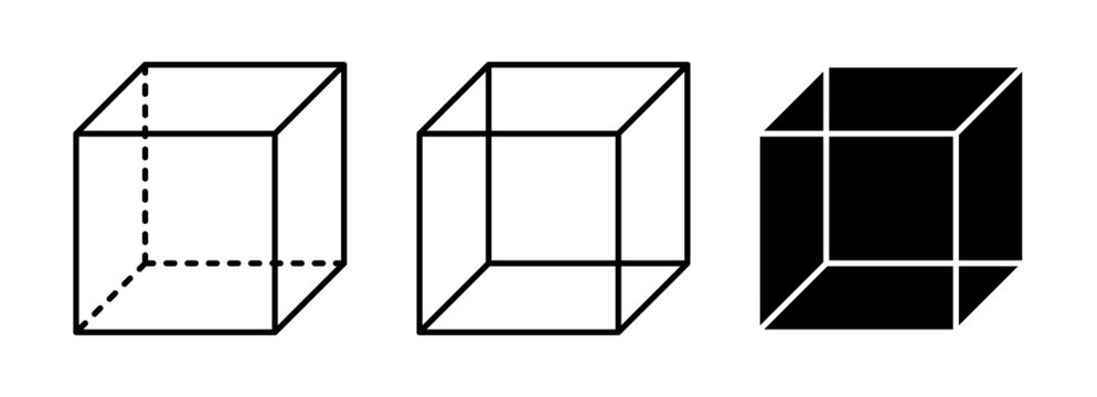 cube structure vector. geometry, outline 