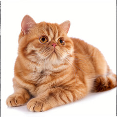 Exotic Shorthair cat on white background