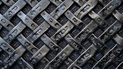 Grunge metal texture background. Metal floor sheet with rhombus shapes