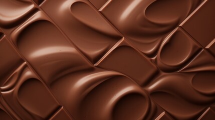 Obraz premium Chocolate texture. Liquid chocolate close-up.Textured dark chocolate