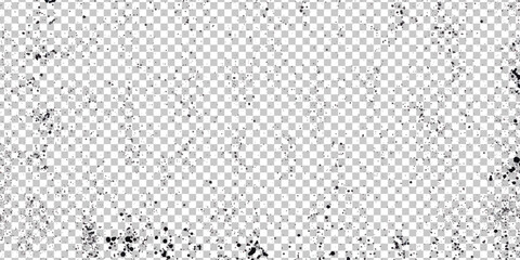Dot spot dust particles and grunge distressed spray drop stain overlay effect transparent png black texture background banner vector illustration