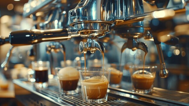 Smart coffee machine creating aromatic morning coffee for a perfect start to your day