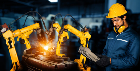 MLP Smart industry robot arms for digital factory production technology showing automation...